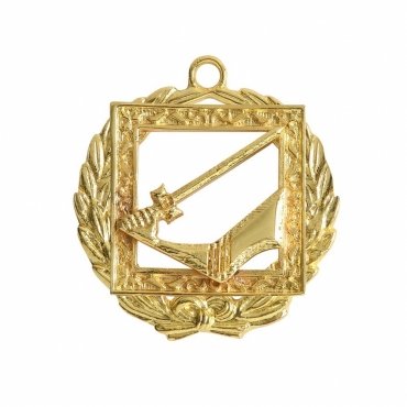 Grand Senior Warden Knights Templar Commandery Officer Collar Jewel - Gold Plated