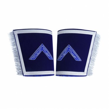 Worshipful Master Blue Lodge Cuff - Blue Velvet Hand Embroidered