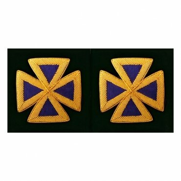 Past Grand Commander Knights Templar Frock Coat Sleeve Patch - Purple Bullion Embroidery