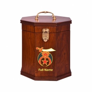 Shriners Fez Case - Personalized Textured Rosewood With Red Velvet Interior