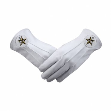 The Order Of The White Shrine Of Jerusalem Gloves - Leather With White Patch
