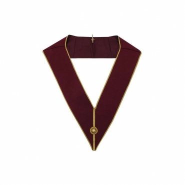 Grand Steward Craft English Regulation Collar Maroon with Gold Edges