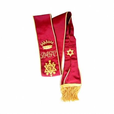 Grand Officers Order Of The Secret Monitor AMD English Regulation Sash - Red
