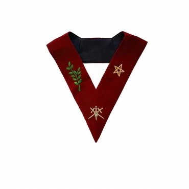 Master of Ceremonies Scottish Rite Officer Collar Maroon Velvet