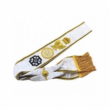 Zoom Grand RCC Red Cross Of Constantine Sash - White Moire Ribbon Grand RCC Red Cross Of Constanti