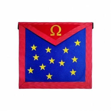 19TH DEGREE SCOTTISH RITE APRON GOLDEN STARS OMEGA SIGN