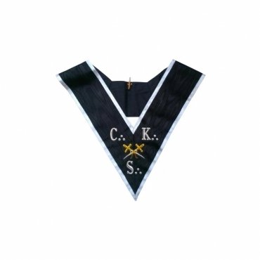 30th Degree Scottish Rite Collar CKS Black Moire with Grey Borders