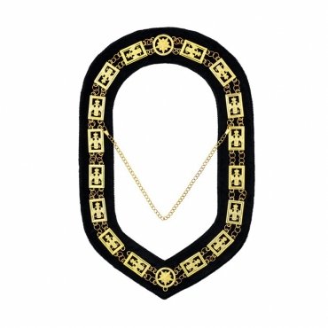 32nd Degree Scottish Rite Chain Collar Wings Down Gold