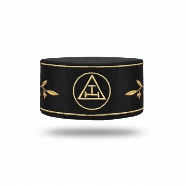 ROYAL ARCH CHAPTER CROWN CAP BLACK & GOLD EMBROIDERY