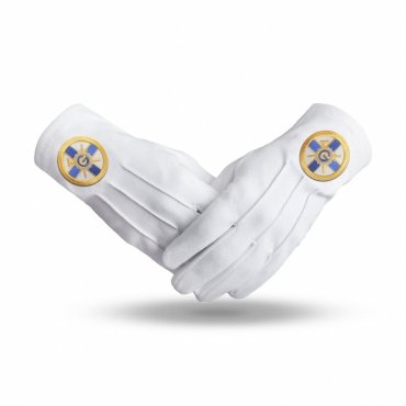 Eminent Prior KYCH Knights of the York Cross of Honour Gloves - Pure Cotton With Round Patch
