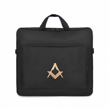 Master Mason Blue Lodge Apron Case - Black Cordura With Gold Square & Compass