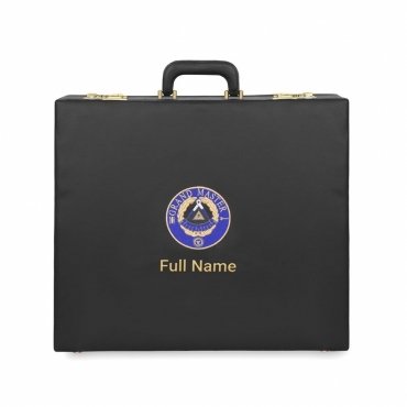 Grand Master Blue Lodge Apron Case - Hand Embroidery Blue Emblem Various Sizes & Materials