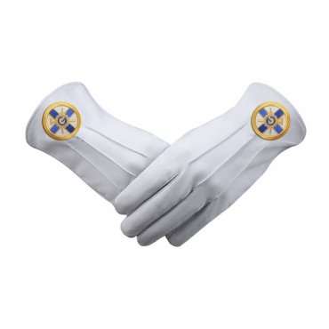 Eminent Prior KYCH Knights of the York Cross of Honour Gloves - Leather With Round Patch