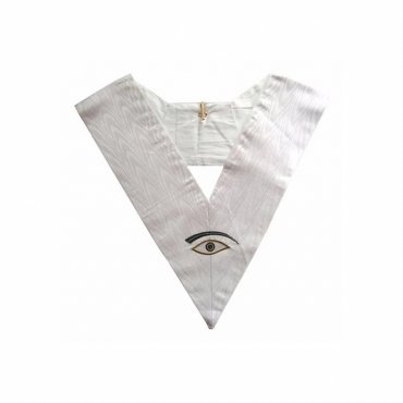 28th Degree Scottish Rite Collar All White Moire