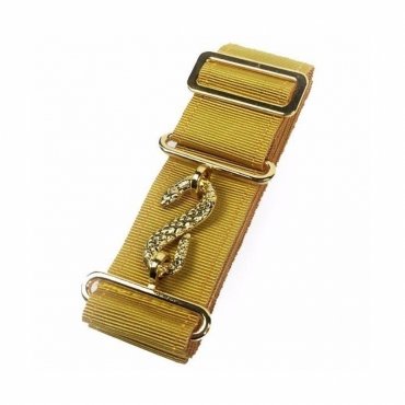 Masonic Apron Belt Extender - Mustard Belt with Silver Gold Clasp