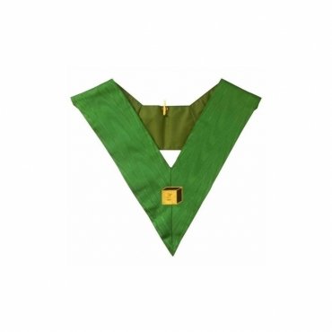 5th Degree Scottish Rite Collar Green Moire Machine Embroidery