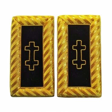 Grand Encampment Knights Templar Commandery Frock Coat Shoulder Board - Golden Bullion Embroidery