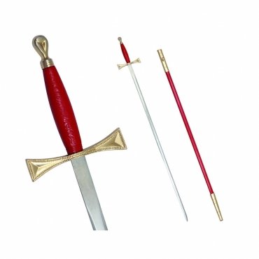 Masonic Sword - Red Gold Hilt and Red Scabbard