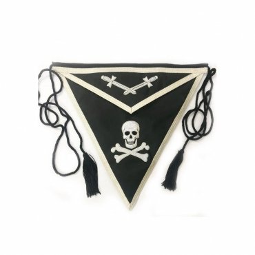 KNIGHTS-TEMPLAR COMMANDERY APRON - SILVER BULLION EMBROIDERY