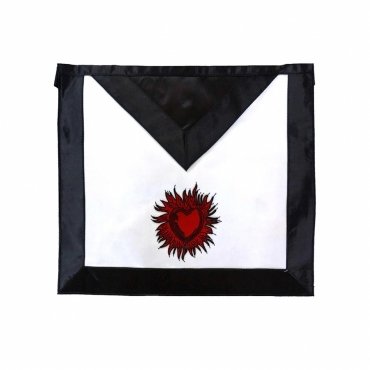 11TH DEGREE SCOTTISH RITE APRON WHITE WITH RED EMBLEM