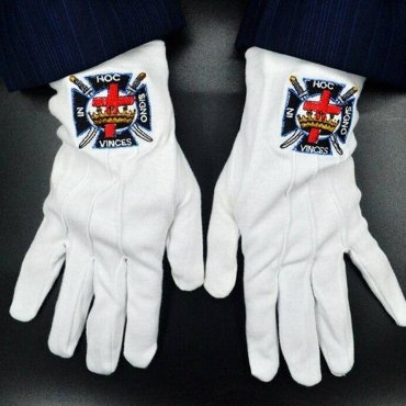 Knights Templar Commandery Gloves - IN HOC SIGNO VINCES