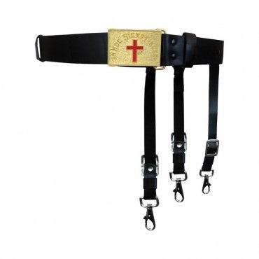 Past Commander Knights Templar Commandery Regalia Belt - Leather