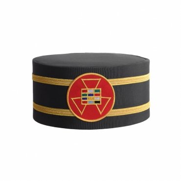PAST HIGH PRIEST ROYAL ARCH CHAPTER CROWN CAP ROUND RED PATCH WITH DOUBLE BRAID