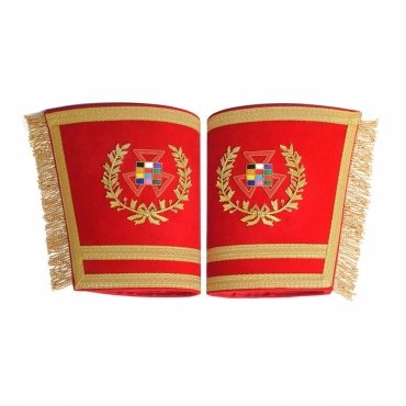 Past Grand High Priest Royal Arch Chapter Cuff - Red Velvet With Gold Fringe