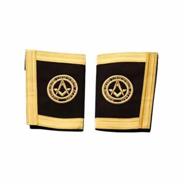 Grand Officers Malta Regulation Cuff - Black with Gold Hand Embroidery