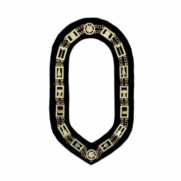OES Chain Collar Gold Plated on Black Velvet