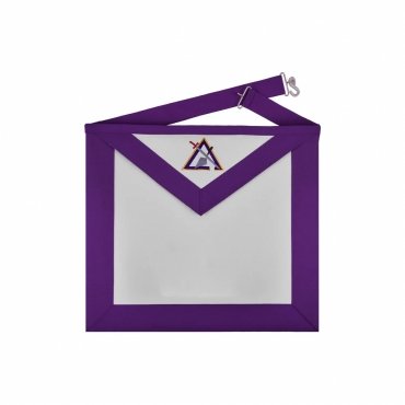 PAST ILLUSTRIOUS MASTER COUNCIL APRON - PURPLE RIBBON MACHINE EMBROIDERY