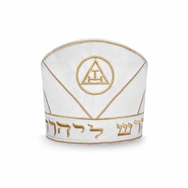 High Priest Royal Arch Chapter Mitre White & Gold Embroidery