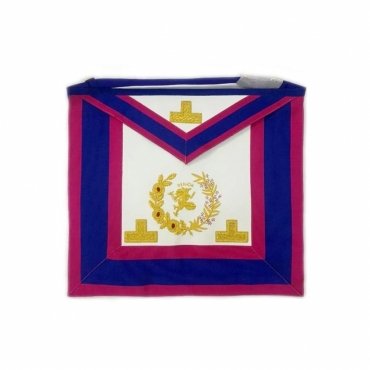 SENIOR DEACON MARK ENGLISH REGULATION APRON BLUE & PINK WITH GOLD HERMES EMBLEM