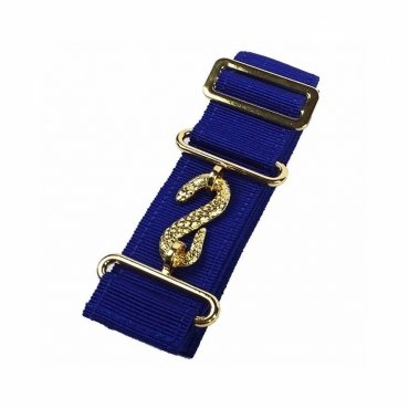 Masonic Apron Belt Extender - Blue Belt with Silver Gold Clasp