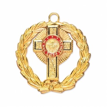 Past Grand Commander Knights Templar Commandery Officer Collar Jewel - Gold Metal