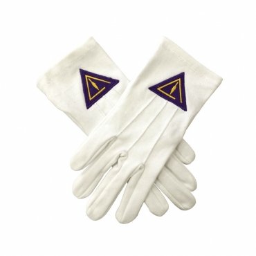 Council Gloves - White Cotton with Royal & Select Emblem