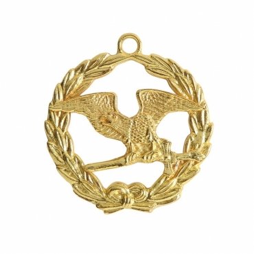 Grand Junior Warden Knights Templar Commandery Officer Collar Jewel - Gold Plated