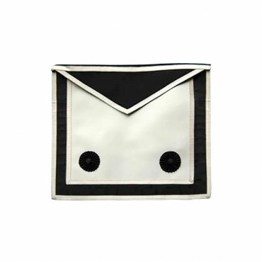 FELLOWCRAFT MALTA REGULATION APRON - WHITE & BLACK