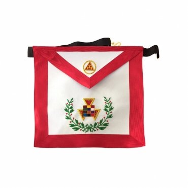 PAST HIGH PRIEST ROYAL ARCH CHAPTER APRON - RED HAND EMBROIDERED