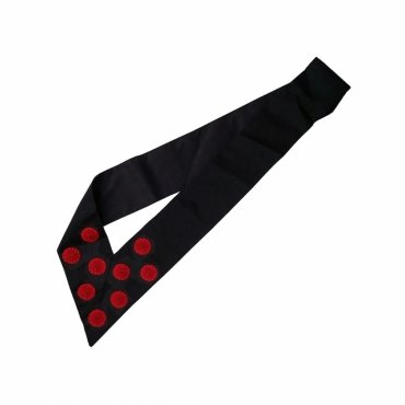 9th Degree Scottish Rite Sash - Black Moire with 9 Roses