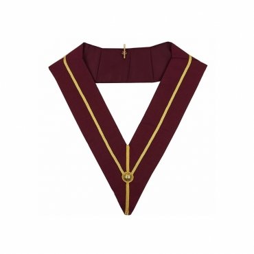 Past Principal Royal Arch Chapter Collar Wide Maroon & Gold