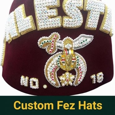 Shriners Fez Hat Hand Embroidery