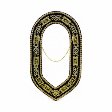 Grand Officers Blue Lodge Chain Collar Gold with Purple Velvet