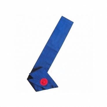 12th Degree Scottish Rite Sash - Blue Moire with Red Rosette