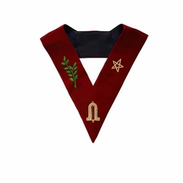 Junior Warden Scottish Rite Officer Collar Maroon Velvet