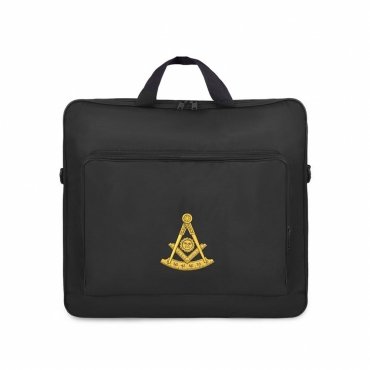 Past Master Blue Lodge California Regulation Apron Case - Black Cordura With Gold Emblem