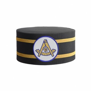 PAST MASTER BLUE LODGE CALIFORNIA REGULATION CROWN CAP WHITE PATCH & DOUBLE BRAID