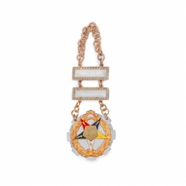 Grand Matron OES Officer Collar Jewel - Gold Plated With Two Engravable Bars