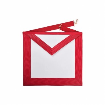 ARCHITECT ALLIED MASONIC DEGREES APRON - RED MOIRE RIBBON