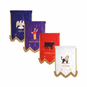 Royal Arch Chapter Banner - Printed With Gold Braid & Fringe (Set of Four)